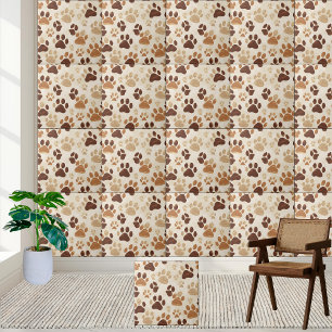 Carreau Carrelage Empreinte de patte Brown et beige