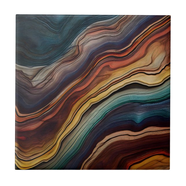 Carreau Carrelage en bois coloré (Devant)