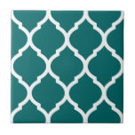 Carreau Carrelage en céramique à motif Quatrefoil marocain<br><div class="desc">Le chic carrelage en céramique moderne dispose d'un motif en treillis de quatrefoil marocain extensible. Cliquez sur Customiser pour ajouter votre propre texte ou vos propres images pour créer un design unique d'un genre.</div>
