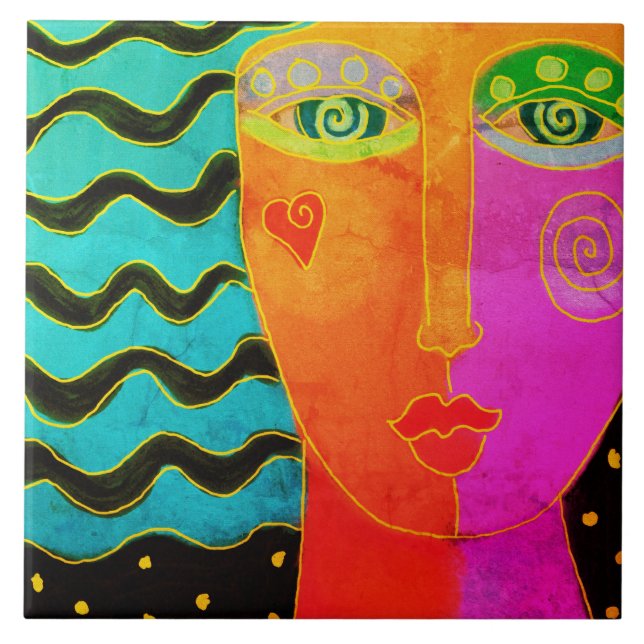 Carreau Carrelage en céramique Abstrait coloré (Devant)