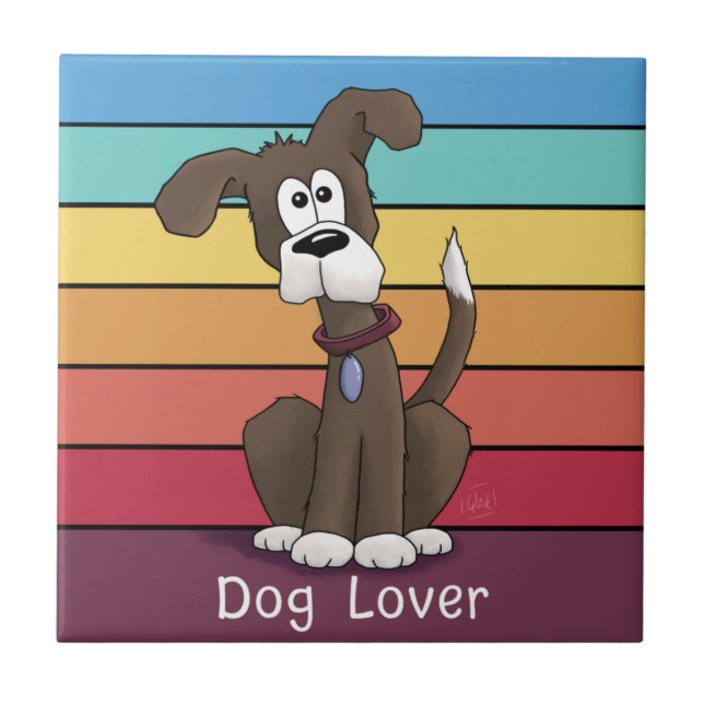 Carreau Carrelage en céramique Amoureux des chiens (Devant)