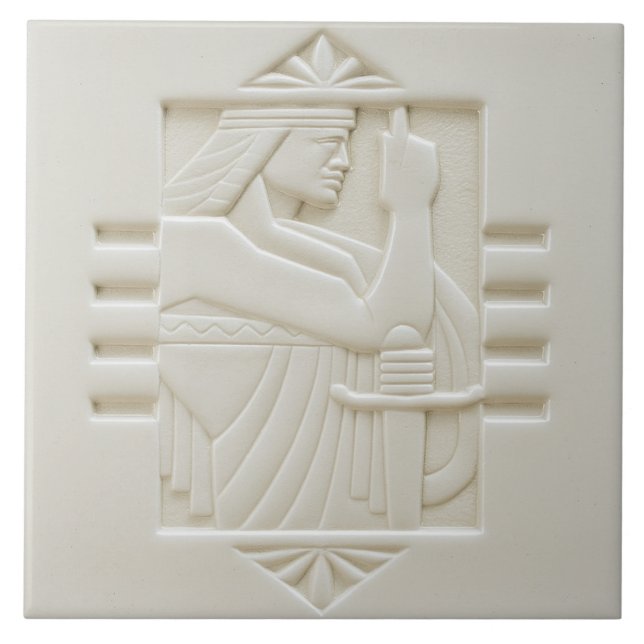 Carreau Carrelage en céramique Art déco blanc (Devant)