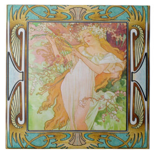 Carreau Carrelage en céramique Art nouveau Alphose mucha D