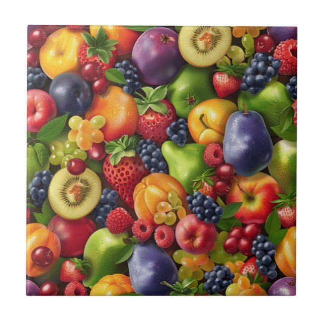 Carreau Carrelage en céramique aux fruits mélangés (Devant)
