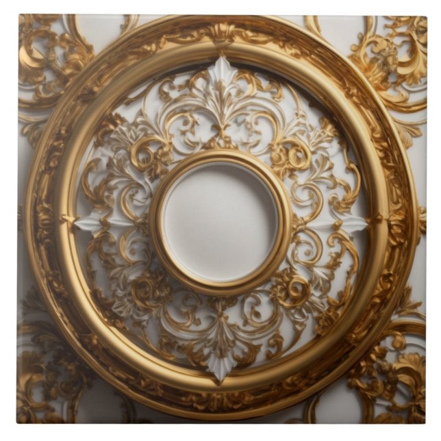 Carreau Carrelage en céramique baroque luxueux (Devant)