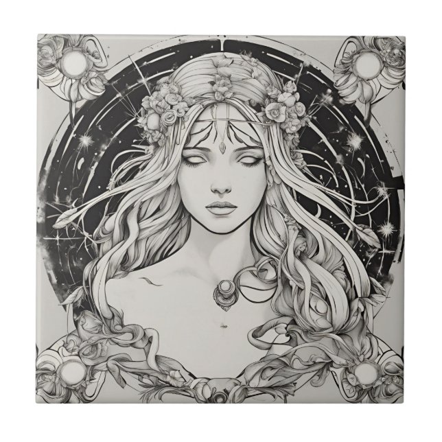 Carreau Carrelage en céramique Beauté Ethérée (Devant)