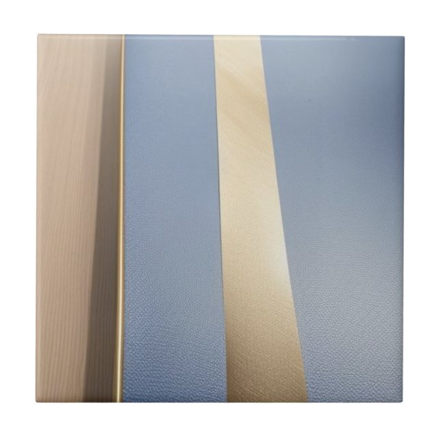 Carreau Carrelage en céramique bleu, beige et or (Devant)