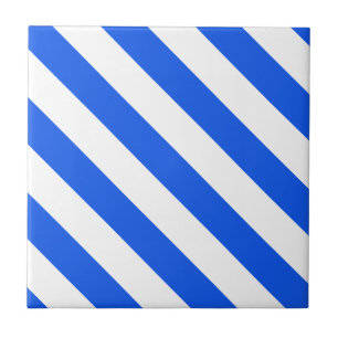Carreau Carrelage en céramique bleu blanc, petit (4,25 po