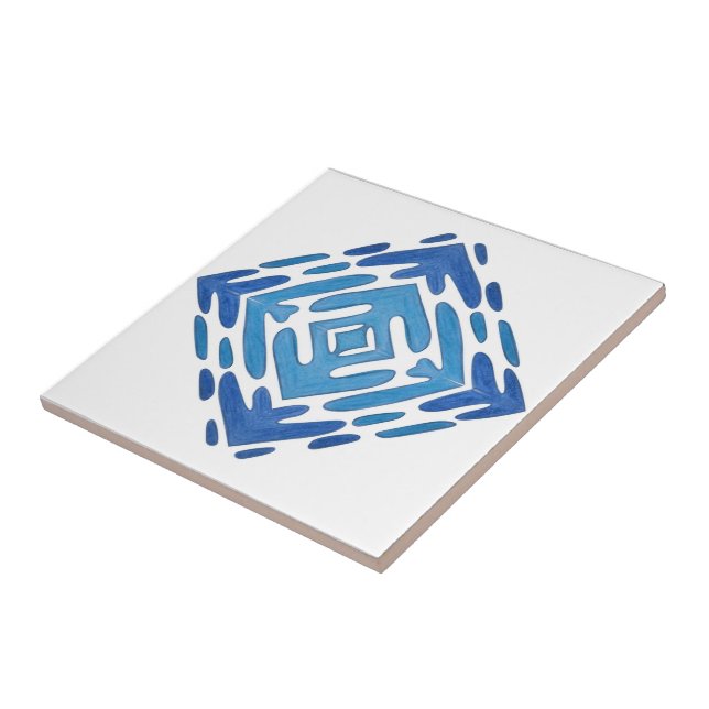 Carreau Carrelage en céramique bleu Delft (Côté)