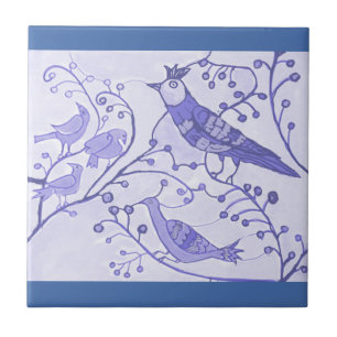 Carreau Carrelage en céramique Bleu Delft Royal Birds 4,25
