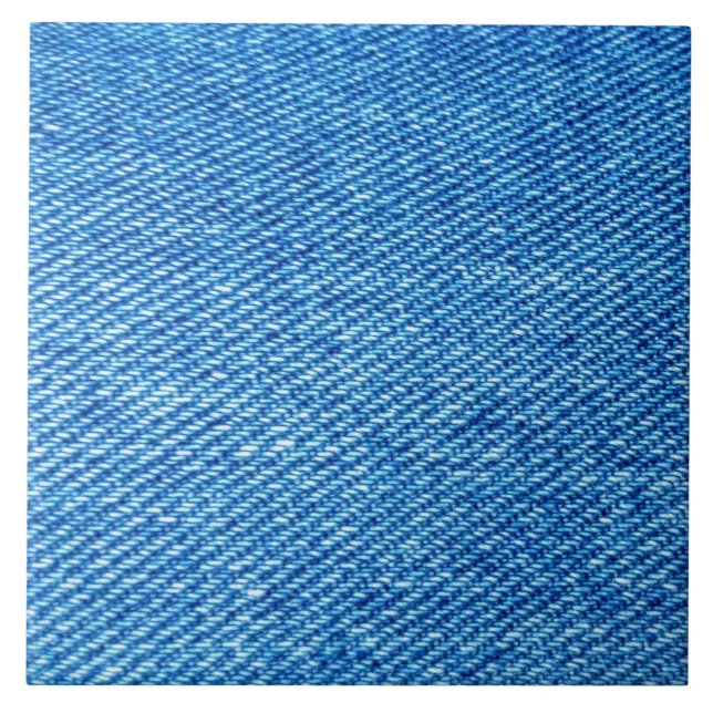 Carreau Carrelage en céramique bleu Denim Textile (Devant)