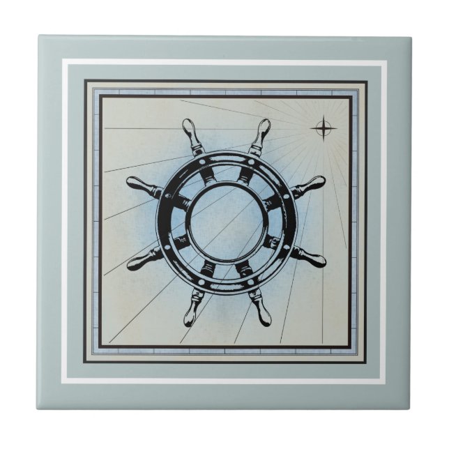 Carreau Carrelage en céramique bleu marine (Devant)