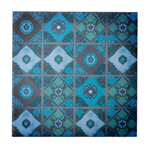 Carreau Carrelage en céramique bleu méditerranéen