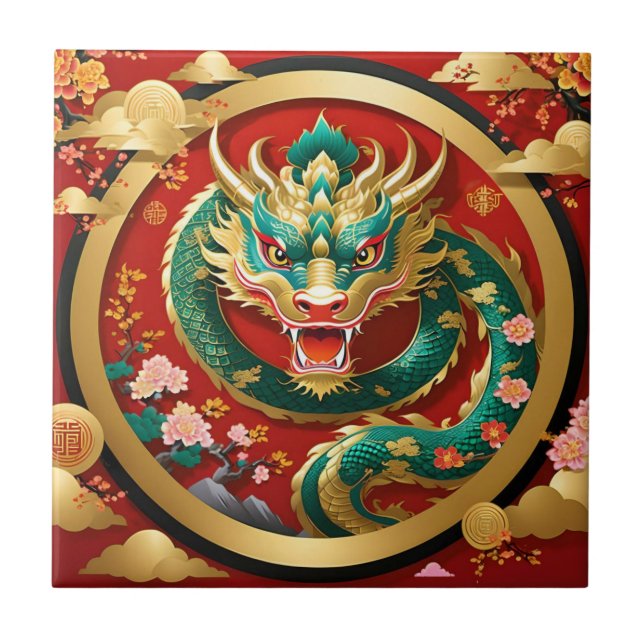 Carreau Carrelage en céramique chinois Dragon (Devant)