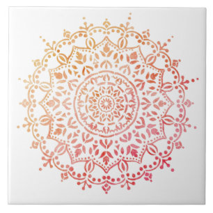 Carreau Carrelage en céramique coloré à motifs floraux