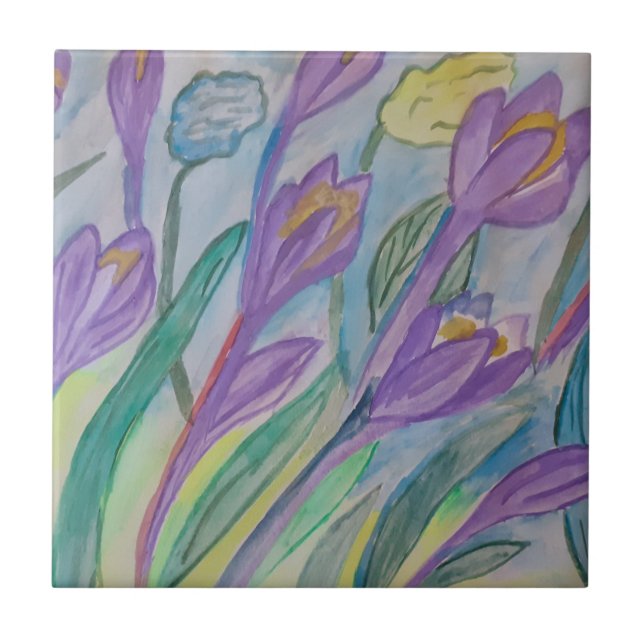 Carreau Carrelage en céramique Crocus de printemps Abstrai (Devant)