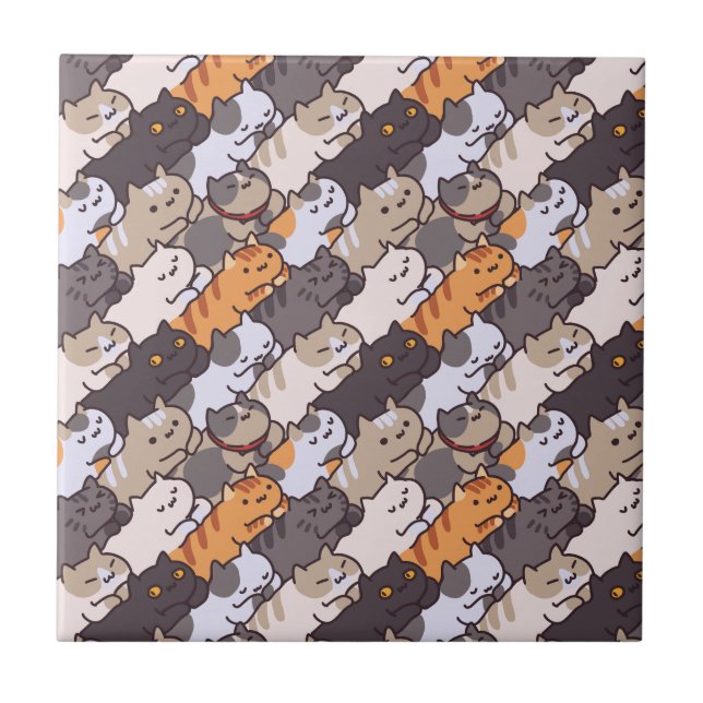 Carreau Carrelage en céramique Cute Cats (Devant)