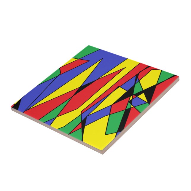 Carreau Carrelage en céramique d'art coloré (Côté)