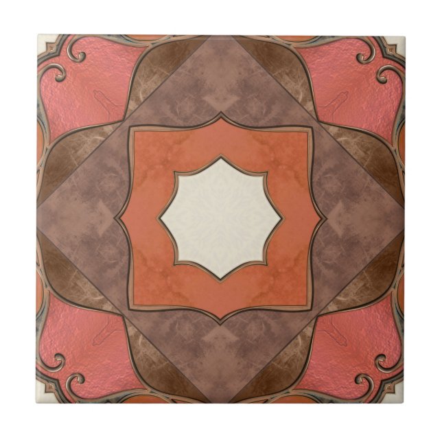 Carreau Carrelage en céramique d'art géométrique Abstrait  (Devant)