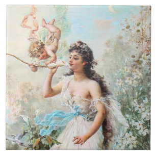 Carreau Carrelage en céramique d'art victorien