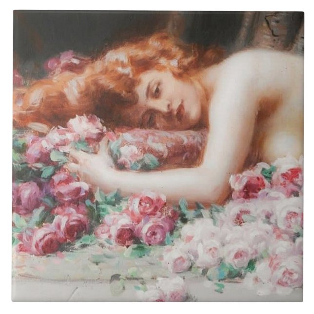 Carreau Carrelage en céramique d'art victorien (Devant)