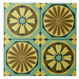 Carreau Carrelage en céramique de la florale d'Octagon -