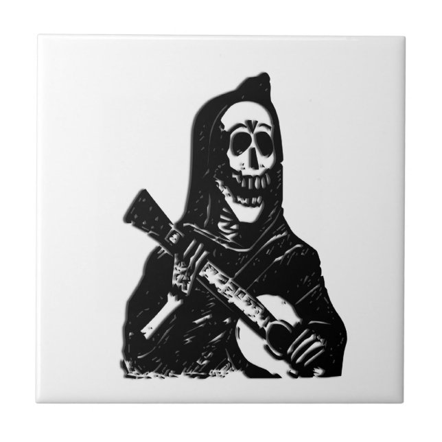 Carreau Carrelage en céramique de squelette de guitare (Devant)