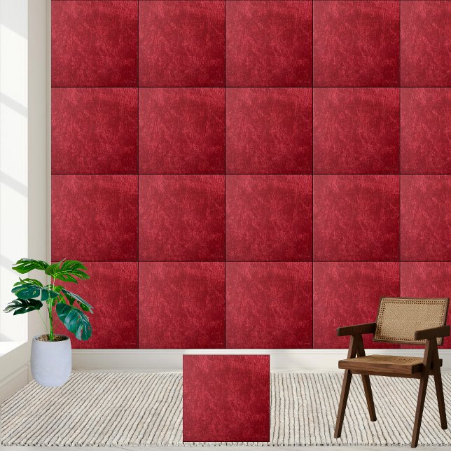 Carreau Carrelage en céramique Deep Red Velvet (Luxurious Deep Red Velvet Texture Ceramic Tile)