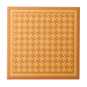 Carreau Carrelage en céramique, Dogstooth Orange Check