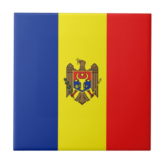 Carreau Carrelage en céramique du drapeau de Moldova (Devant)