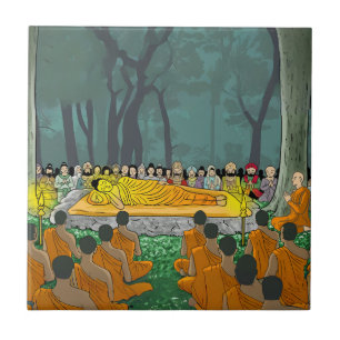 Carreau Carrelage en céramique du Nirvana final de Bouddha