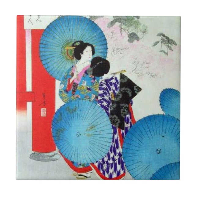 Carreau Carrelage en céramique du vieux Japon, petit (4,25 (Devant)