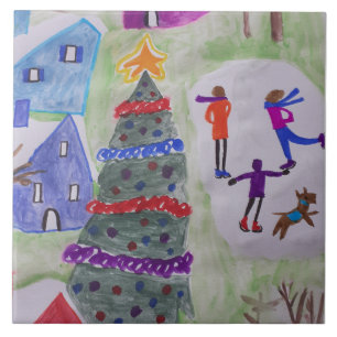 Carreau Carrelage en céramique du village de Noël