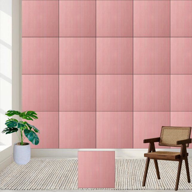 Carreau Carrelage en céramique en bois rose doux (Soft Blush Pink Wood Texture Ceramic Tile)