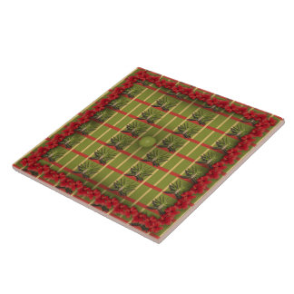 Carreau Carrelage en céramique en tissu filé vert, Tufté