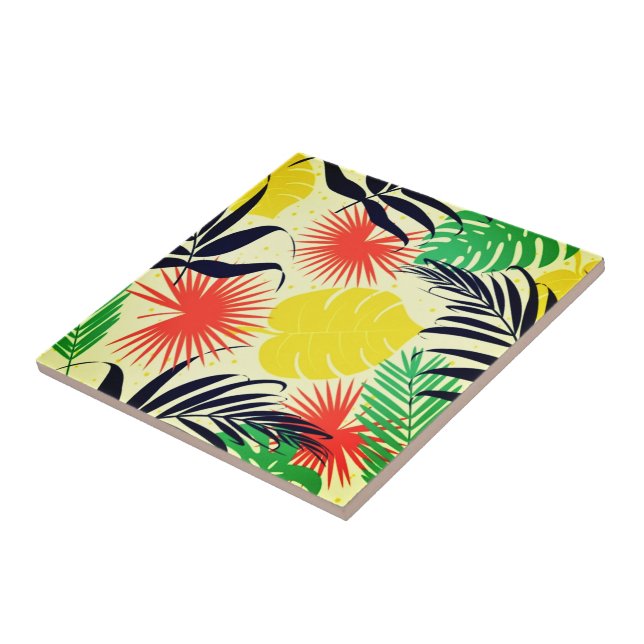Carreau Carrelage en céramique Feuille colorée - Tropical (Côté)
