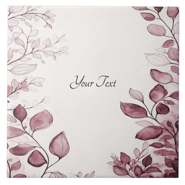 Carreau Carrelage en céramique Feuille rouge moderne (Devant)