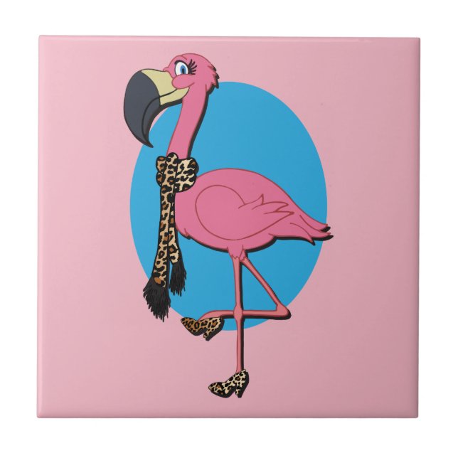 Carreau Carrelage en céramique Flamant rose (Devant)