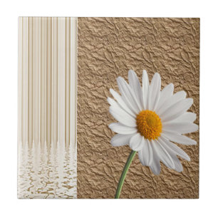Carreau Carrelage en céramique Fleur beige rustique Séréni