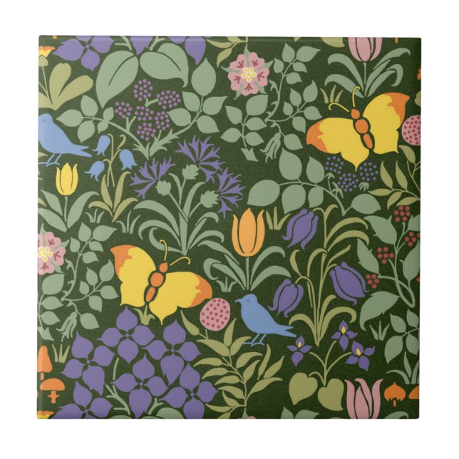 Carreau Carrelage en céramique Fleur sauvage de Voysey (Devant)