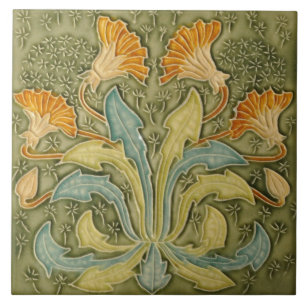 Carreau Carrelage en céramique - Fleurs Dandelion Art Nouv