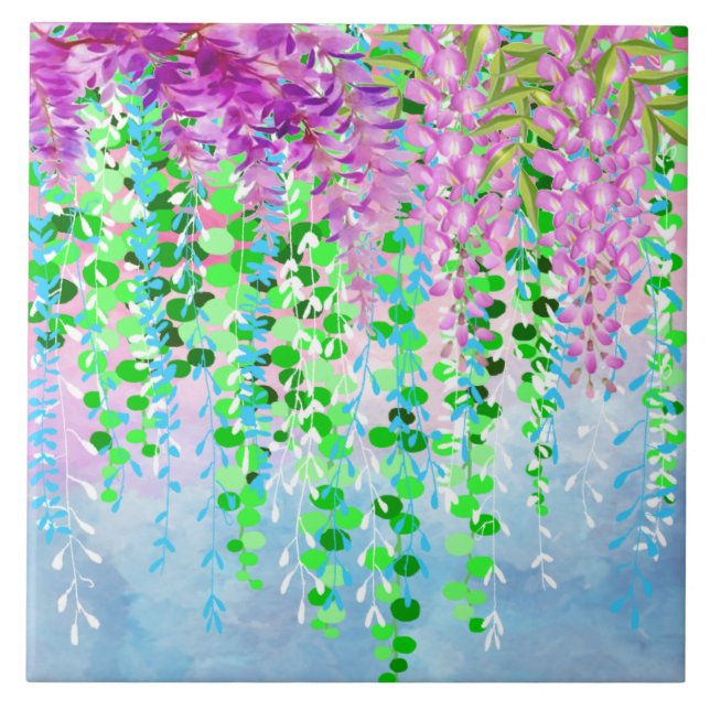 Carreau Carrelage en céramique Fleurs suspendues (Devant)