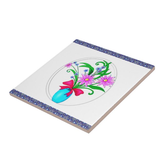 Carreau Carrelage en céramique Floral (Côté)