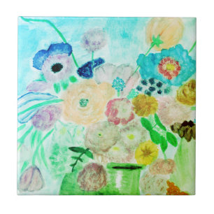 Carreau Carrelage en céramique florale