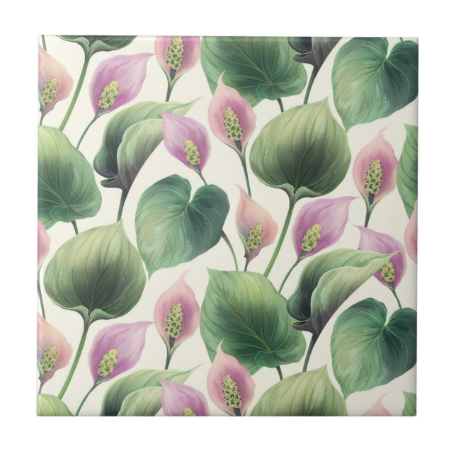 Carreau Carrelage en céramique florale (Devant)