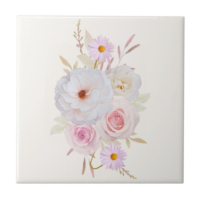 Carreau Carrelage en céramique florale (Devant)