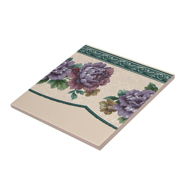 Carreau Carrelage en céramique florale (Côté)