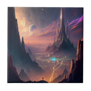 Carreau Carrelage en céramique futuriste de la ville de sc