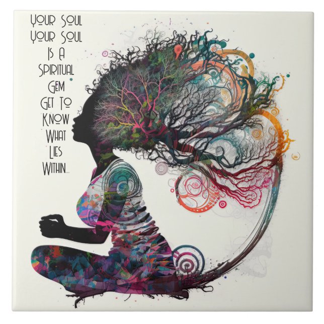 Carreau Carrelage en céramique Gem spirituel pour femme in (Devant)