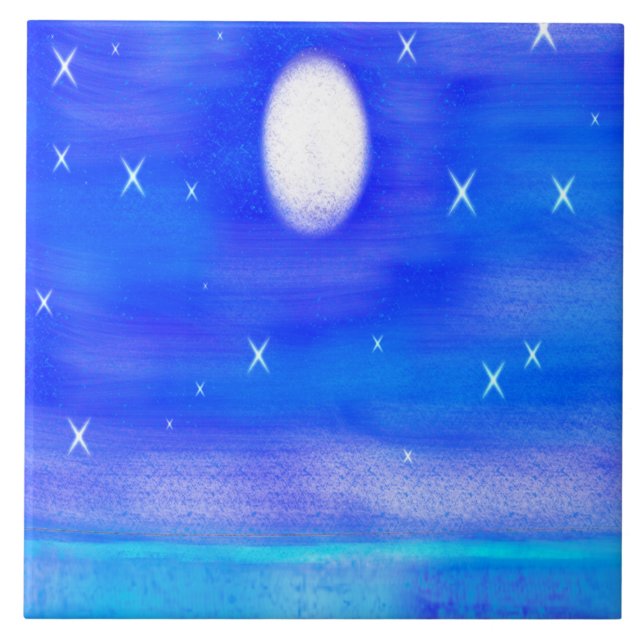 Carreau Carrelage en céramique, grande (6" x 6") Bonne nui (Devant)